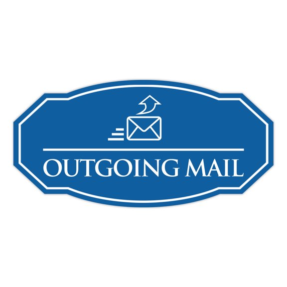 Signs ByLITA Victorian Outgoing Mail Durable ABS Plastic | Laser Engraved | Easy Installation | Elegant Design Sign (Blue) - Small