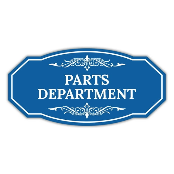 Signs ByLITA Victorian Parts Department Graphic Sign (Blue) - Large