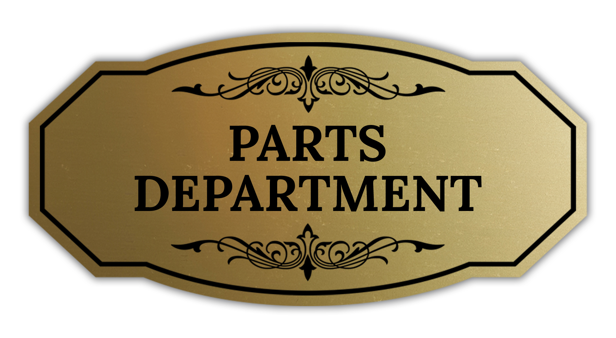 Signs ByLITA Victorian Parts Department Graphic Sign (Brushed Gold ...
