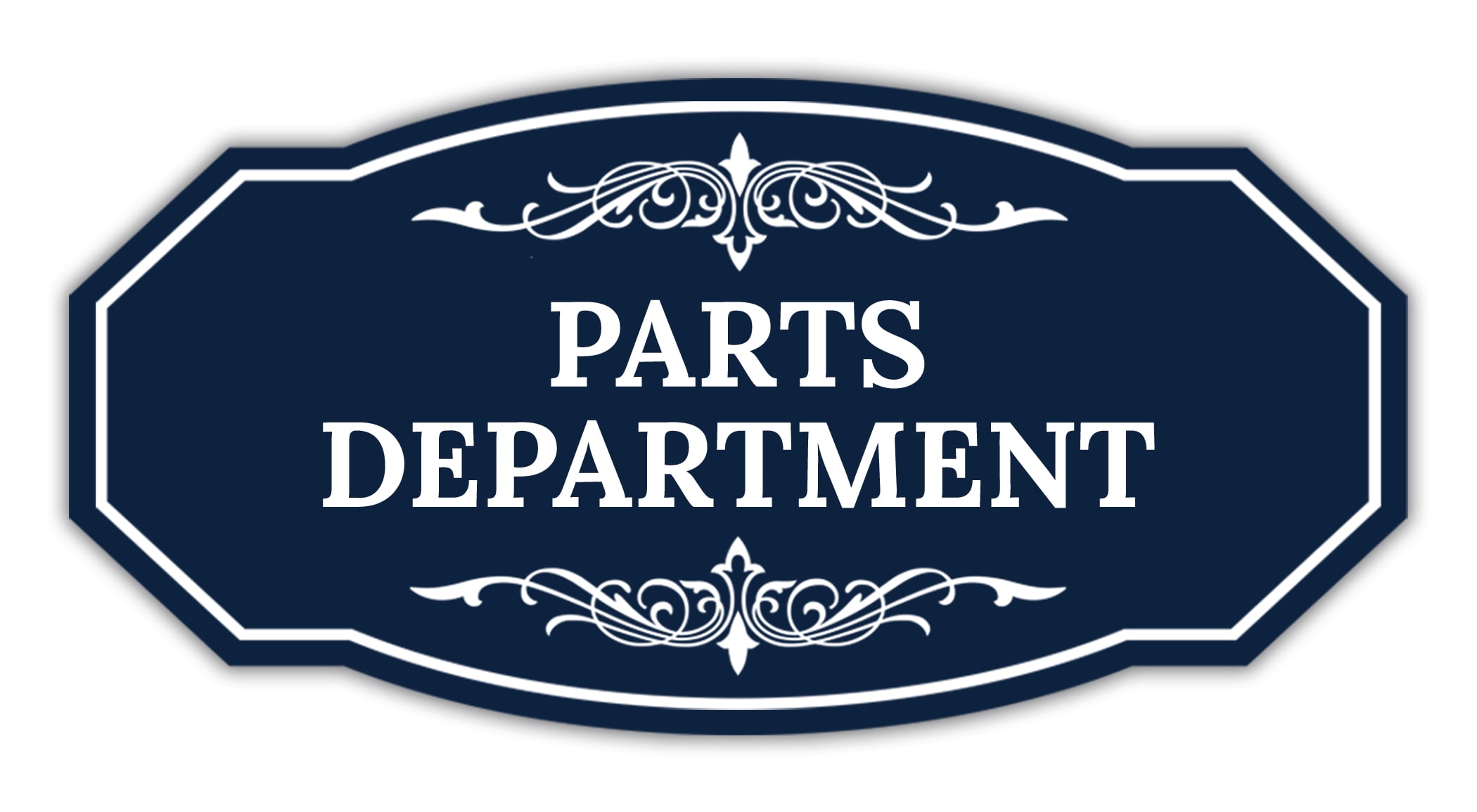 Signs ByLITA Victorian Parts Department Graphic Sign (Navy Blue/White ...