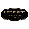 thumbnail image 1 of Signs ByLITA Victorian Platform Safety Stay Behind the Yellow Line ABS Plastic | Laser Engraved | Easy Installation | Elegant Design Sign (Black Gold) - Large, 1 of 8