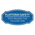 thumbnail image 1 of Signs ByLITA Victorian Platform Safety Stay Behind the Yellow Line ABS Plastic | Laser Engraved | Easy Installation | Elegant Design Sign (Blue) - Large, 1 of 8