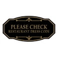 thumbnail image 1 of Signs ByLITA Victorian Please Check Restaurant Dress Code Sign (Black Gold) - Large, 1 of 1