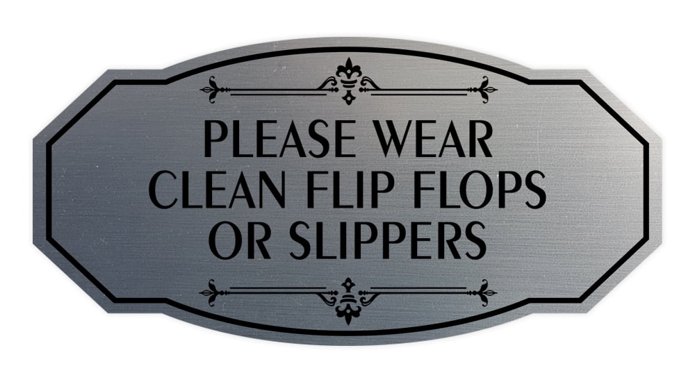 Slippers Rack Signage Signs ByLITA Victorian Please Wear Clean Flip Flops Or Slippers Sign ...