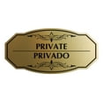 thumbnail image 1 of Signs ByLITA Victorian Private- Privado Bilingual Sign (Brushed Gold) - Small, 1 of 7