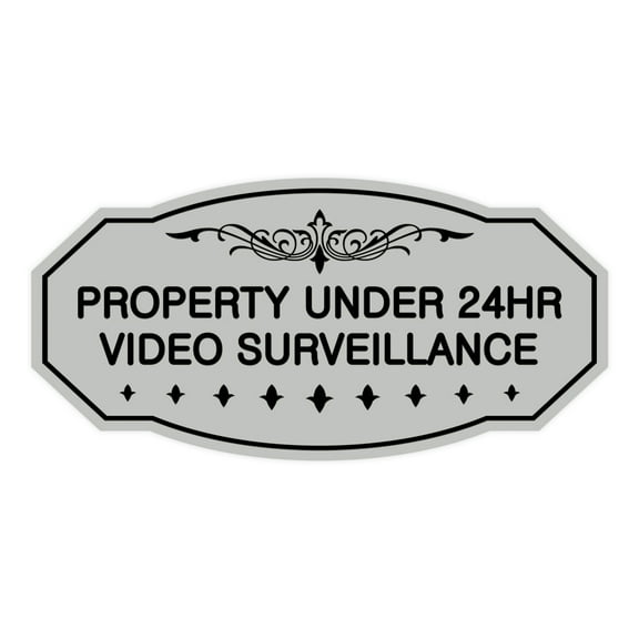 Signs ByLITA Victorian Property Under Surveillance Sign (Lt Gray) - Small 3" X 6"