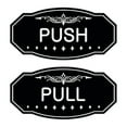 thumbnail image 1 of Signs ByLITA Victorian Push Pull Sign Set (Black) - Small 3" X 6", 1 of 1