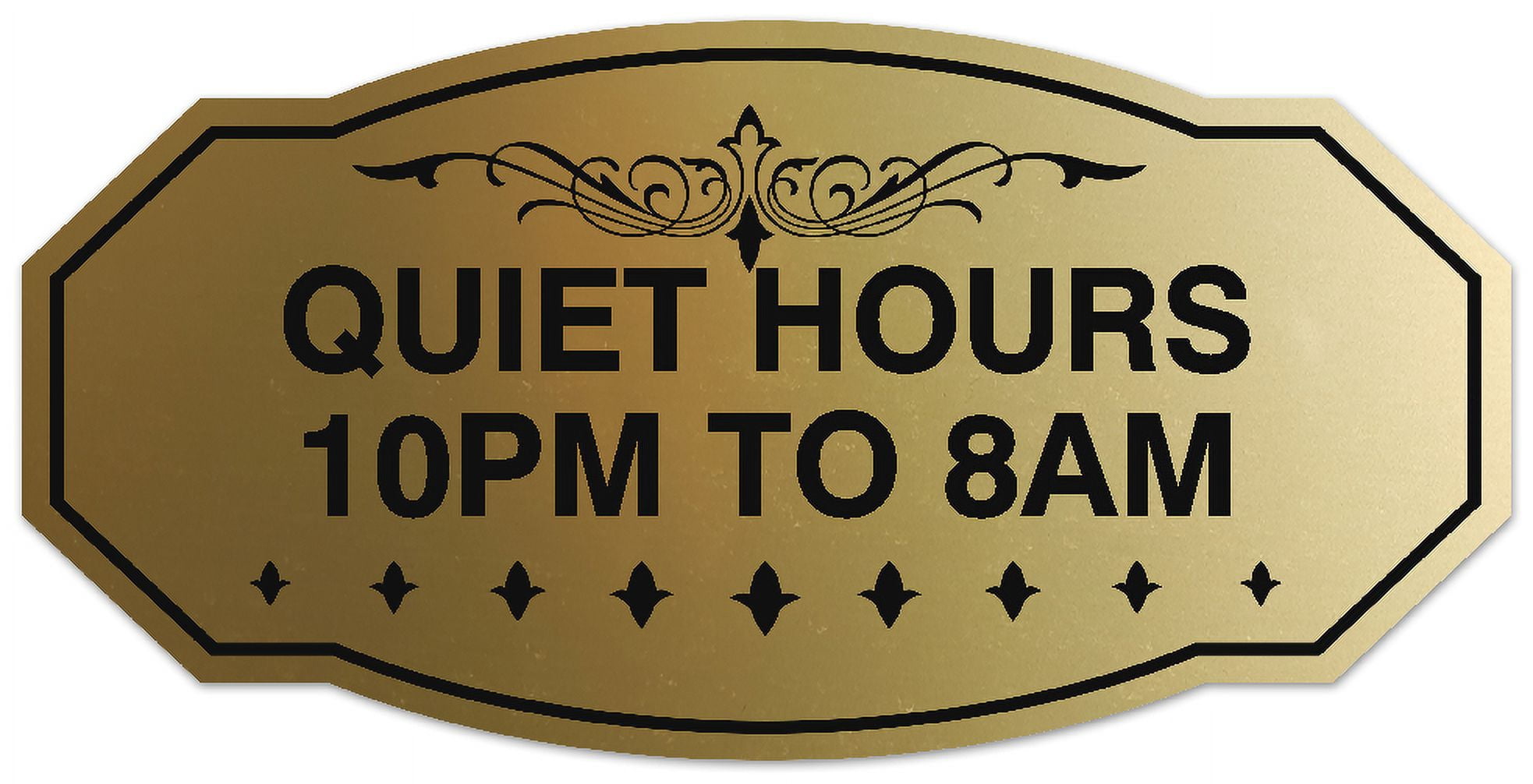 Signs ByLITA Victorian Quiet Hours 10pm to 8am Sign - Laser-Engraved ...