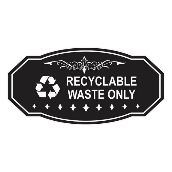 Signs ByLITA Victorian Recyclable Waste Only Sign (Black) - Small
