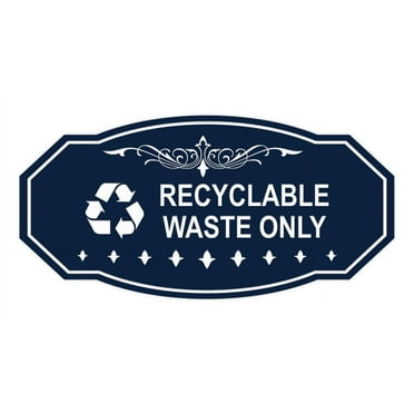 Signs ByLITA Victorian Recyclable Waste Only Sign (Navy Blue / White) - Large