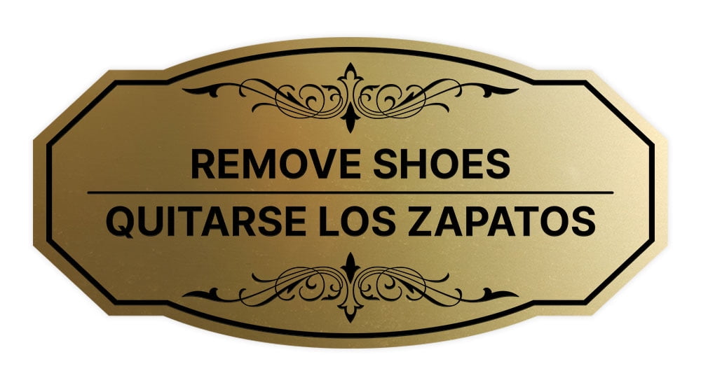 Signs ByLITA Victorian Remove Shoes- Quitarse los zapatos Bilingual ...
