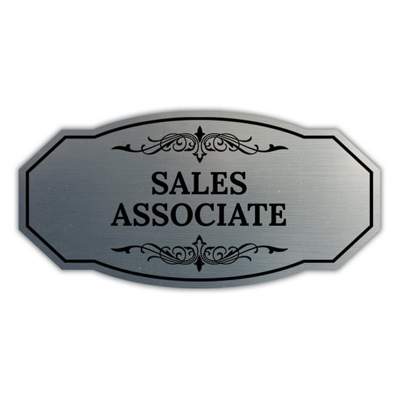 Signs ByLITA Victorian Sales Associate Graphic Sign (Brushed Silver) - Large