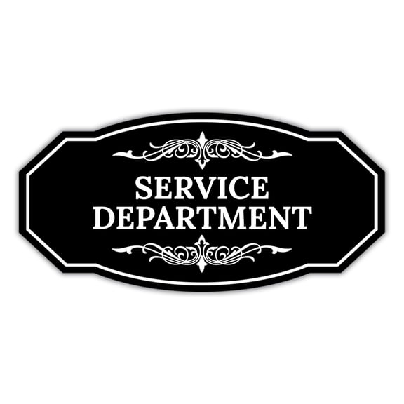 Signs ByLITA Victorian Service Department Graphic Sign (Black) - Medium