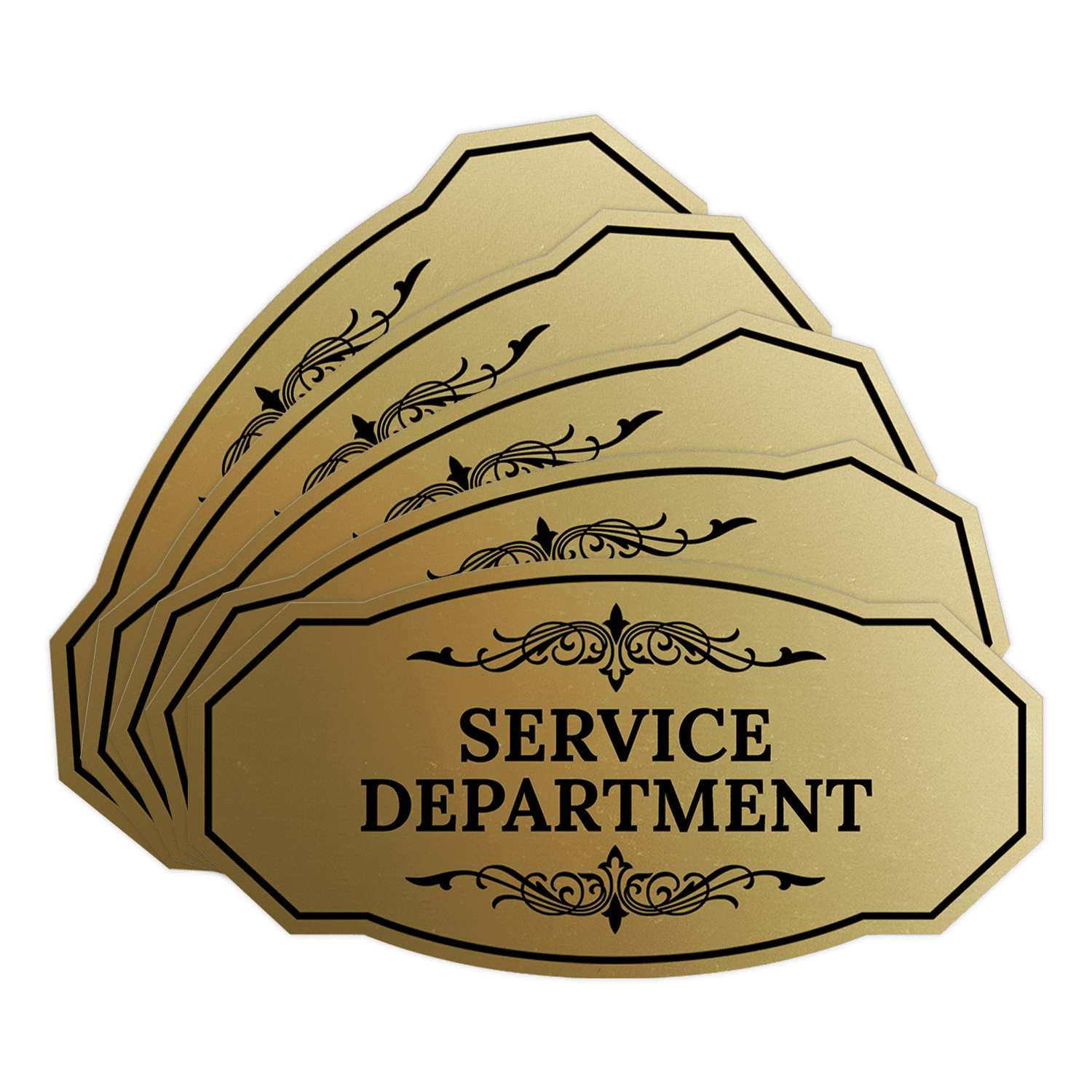 Represents Service Signs Signs ByLITA Victorian Service Department Graphic Sign (Brushed Gold ...