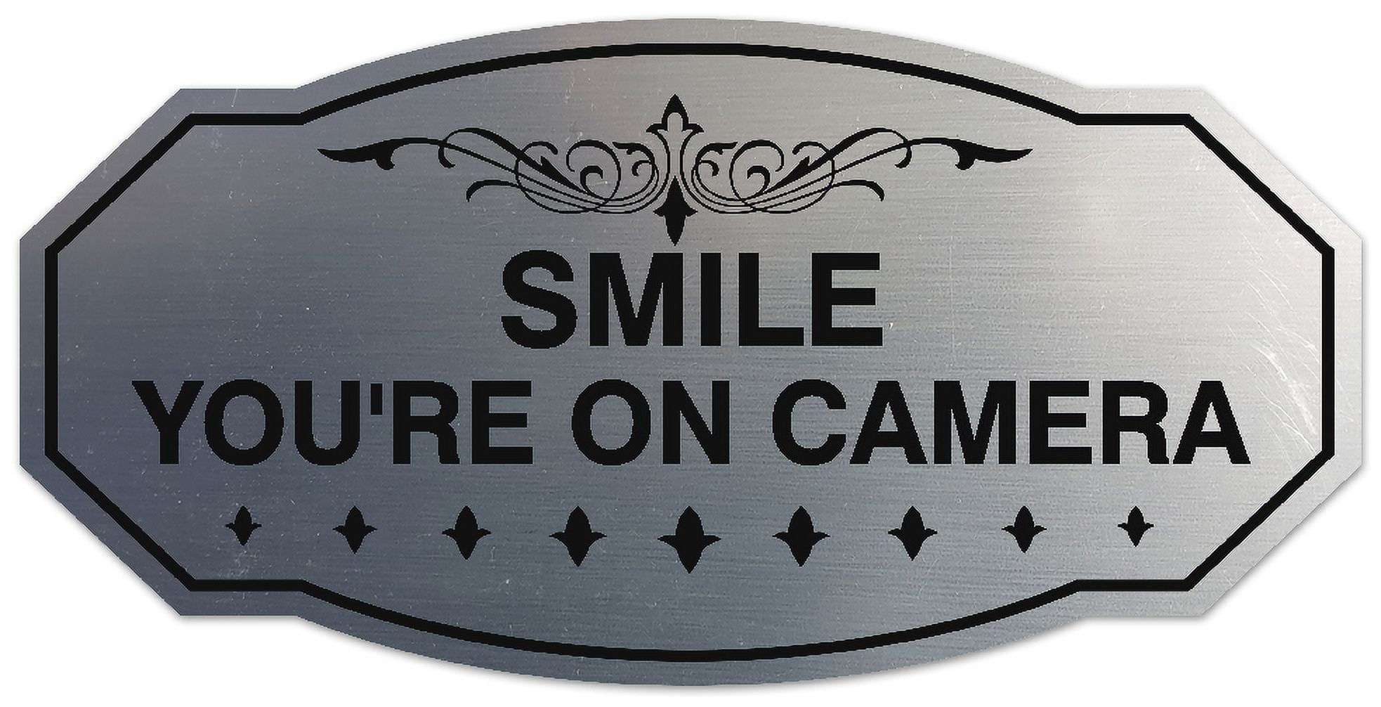 Signs ByLITA Victorian Smile You're On Camera Sign - Laser-Engraved ...