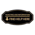 thumbnail image 1 of Signs ByLITA Victorian Ticketing and Information Find Help Here ABS Plastic | Laser Engraved | Easy Installation | Elegant Design Sign (Black /Gold) - Small, 1 of 8