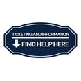 thumbnail image 1 of Signs ByLITA Victorian Ticketing and Information Find Help Here ABS Plastic | Laser Engraved | Easy Installation | Elegant Design Sign (Navy Blue / White) - Large, 1 of 8