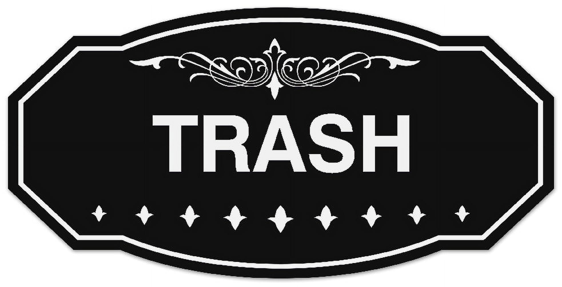 Trashl Lettering Signs ByLITA Victorian Trash Sign - Laser-Engraved Lettering | Durable ...