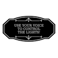thumbnail image 1 of Signs ByLITA Victorian Use Your Voice To Control The Lights! Airbnb Sign (Black) - Large, 1 of 6