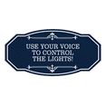 thumbnail image 1 of Signs ByLITA Victorian Use Your Voice To Control The Lights! Airbnb Sign (Navy Blue / White) - Large, 1 of 6