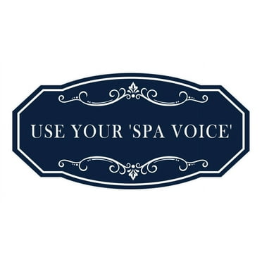 Signs ByLITA Victorian Use your 'Spa Voice' Sign (Navy Blue / White) - Large