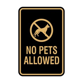 Signs ByLita Classic Framed No Pets Allowed Sign (Black /Gold) - Small