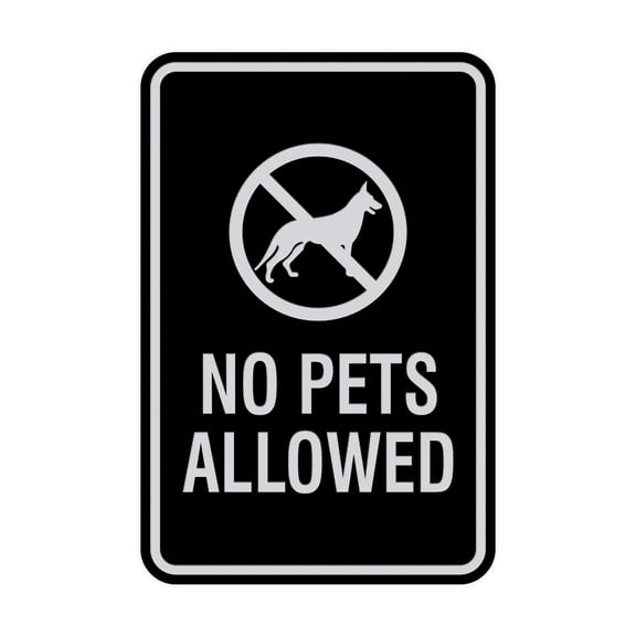 Signs ByLita Classic Framed No Pets Allowed Sign (Black / Silver) - Small