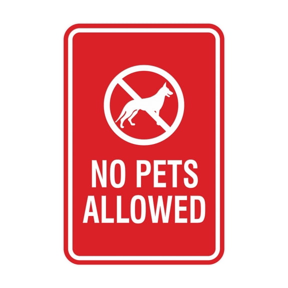 Signs ByLita Classic Framed No Pets Allowed Sign (Red) - Small