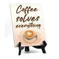 thumbnail image 1 of Signs ByLita Coffee Solves Everything, Watercolor Table Sign With Acrylic Stand (6 x 8"), 1 of 4