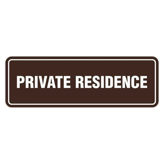 Signs ByLita Standard Private Residence Sign (Dark Brown) - Small