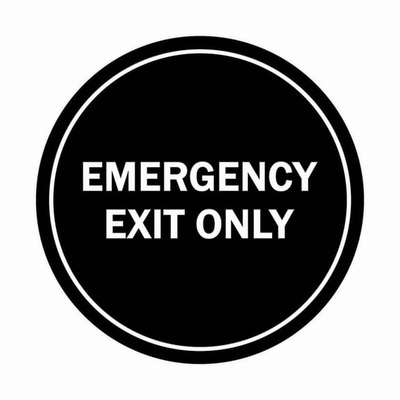 Circle Emergency Exit Only Sign Size: 8 x 8 inch