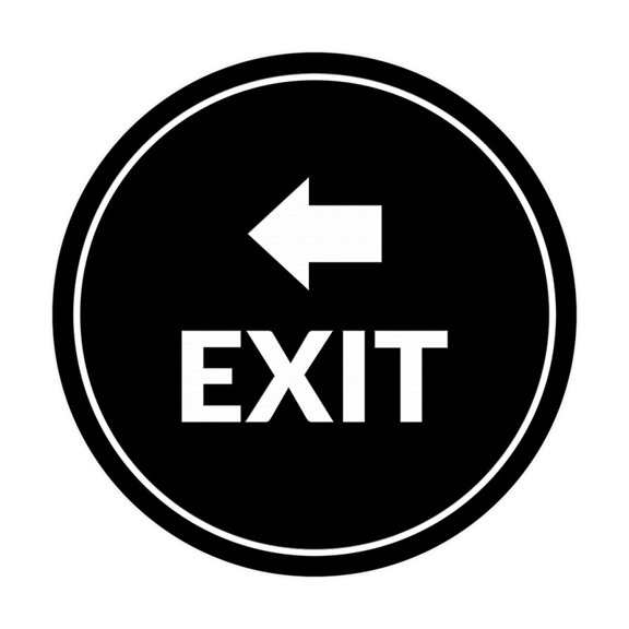 Signs Circle Exit-Left Sign Size: 8 x 8 inch