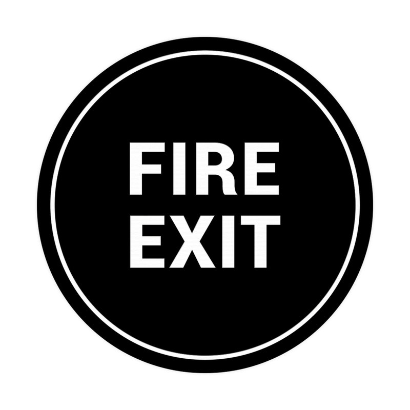 Signs Circle Fire Exit Sign Size: 8 x 8 inch - Walmart.com