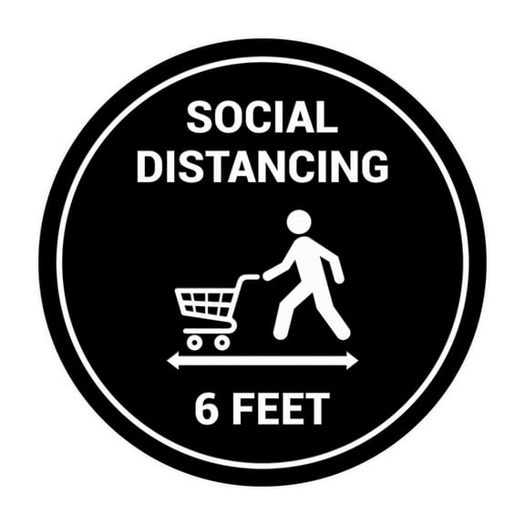 Signs Circle Social Distancing Sign Size: 12 x 12 inch