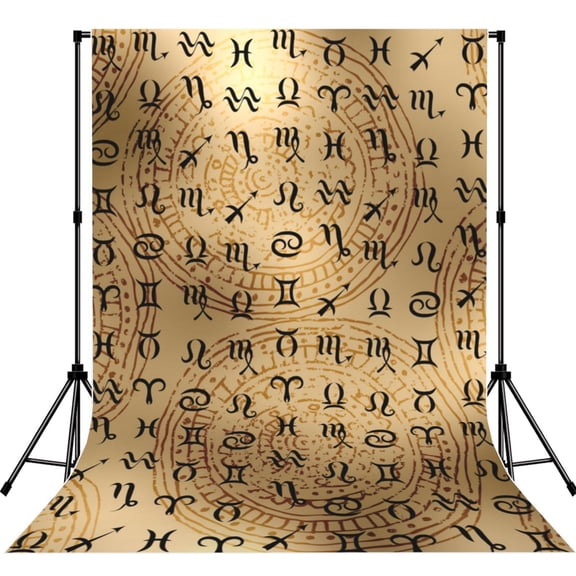 Signs Of Zodiac On Ethnic Photography Backdrop 5x7Ft Background for Photo Studio Video Recording Birthday Party Wedding Home Decor