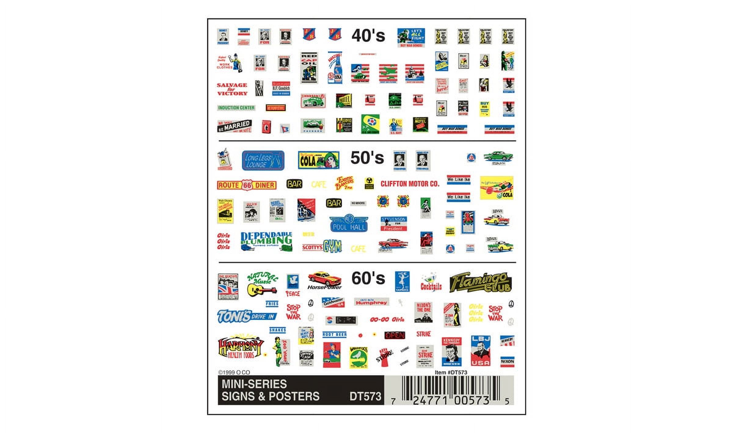 Dry Transfer Stickers Signs & Posters MiniSeries Dry Transfer Decals Woodland Scenics ...