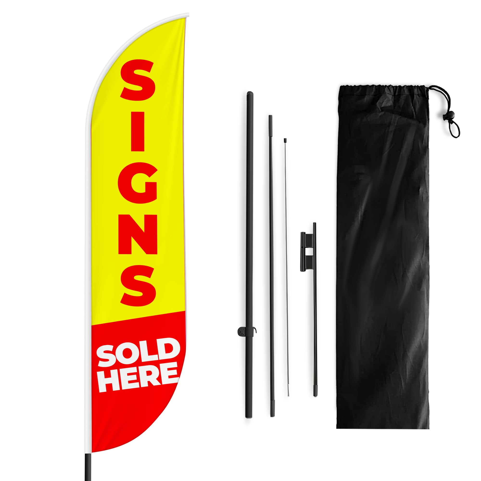 Signs Sold Here Sign feather flag Pole Mount for Outdoor by Mavis Print ...
