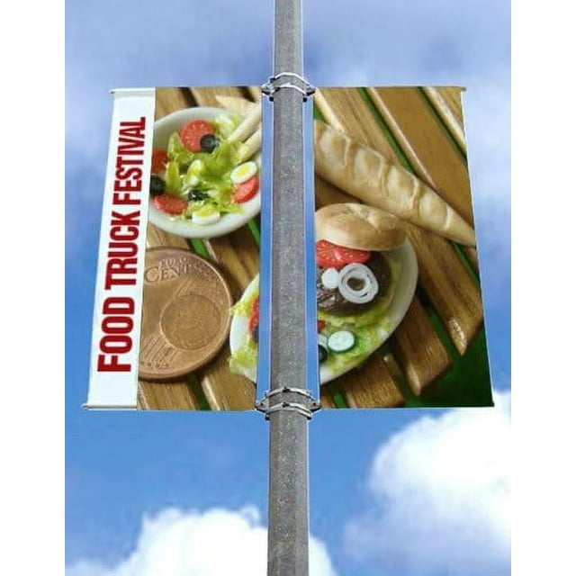 Signworld 18" Street Light Pole Banner Bracket Hardware Double Set