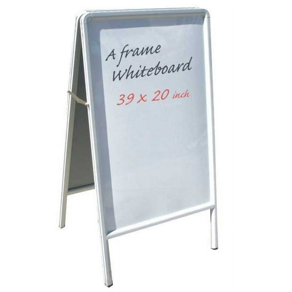Signworld Double Side A Frame Sidewalk White Markerboard Sign - Great for Restaurant Menus and Business Advertising! (Marketing, Sign, Display, Whiteboard)