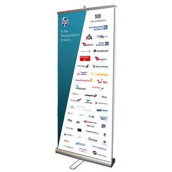 Signworld Double Sided Retractable Roll Up Banner Stand 33"