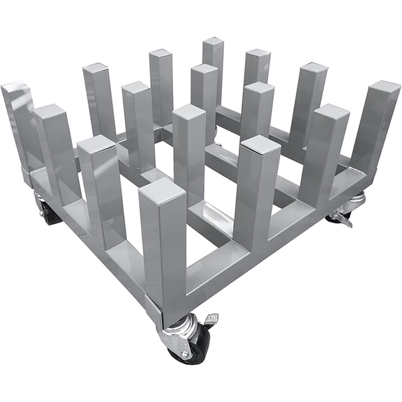 Signworld Heavy Duty Media Roll Mover Mobile Storage Cart Rack  Holds 16 Rolls Gray