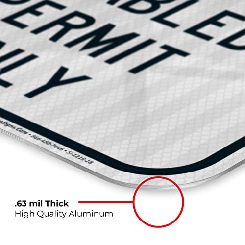 Sigo Signs, Florida Handicap Parking Sign, Parking by Disabled Permit Only, 12x18 Inches, 3M EGP Reflective .063 Aluminum, Fade Resistant, Made in USA