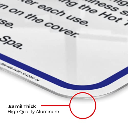 Sigo Signs Hot Tub Safety Rules Sign, Pool Sign, 18x24 Inches, Rust