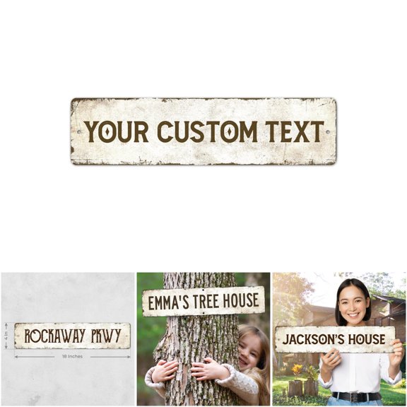Sigo Signs SC-9418-4-WD Rustic Custom Sign, 4x18 Inches, Aluminum Composite, Fade Resistant, Wall Mount