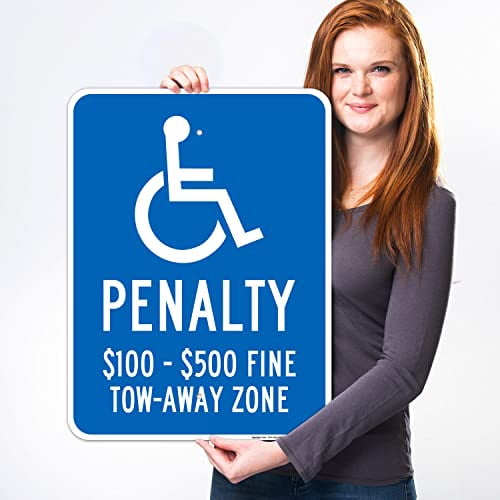 Sigo Signs, Virginia Handicap Parking Sign, Penalty $100 - $500 Fine ...