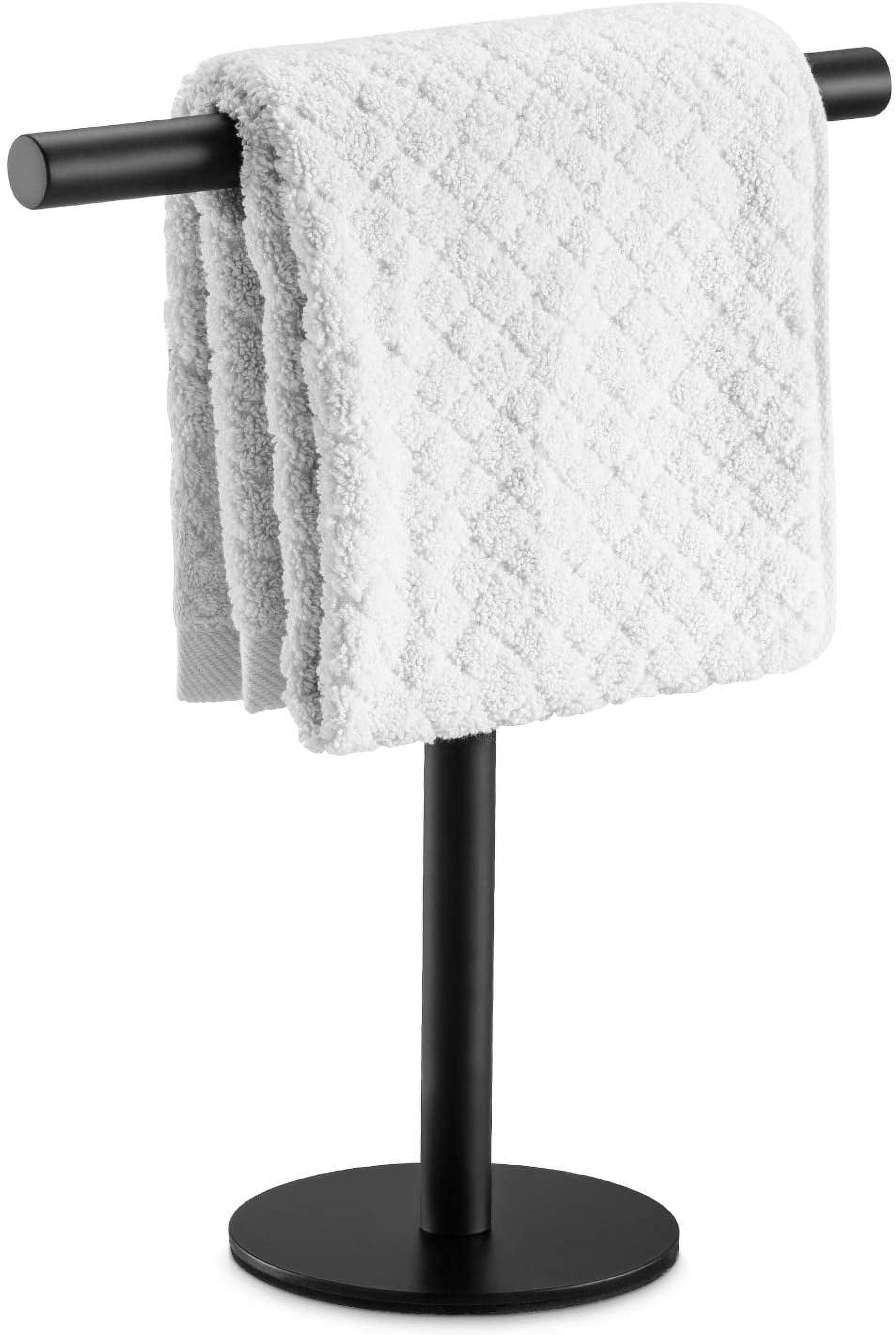 Sigrena Towel Rack T-Shape Hand Towel Holder Stand for Bathroom Dish Towel Holder SUS304 Stainless Steel for Vanity Kitchen Countertop