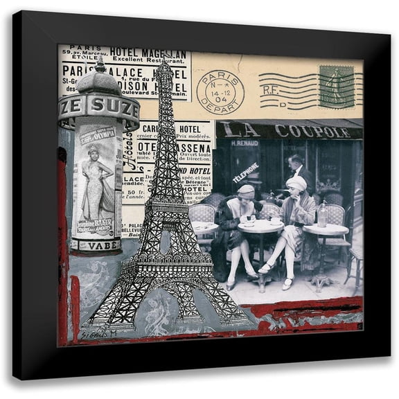 Sigrid, M. 12x12 Black Modern Framed Museum Art Print Titled - La Coupole