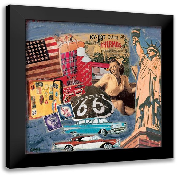 Sigrid, M. 12x12 Black Modern Framed Museum Art Print Titled - Route 66