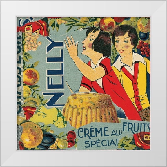 Sigrid, M. 12x12 White Modern Wood Framed Museum Art Print Titled - Creme aux fruits