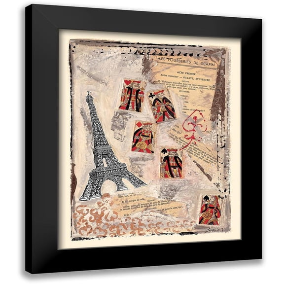 Sigrid, M. 12x14 Black Modern Framed Museum Art Print Titled - Jeux parisiens
